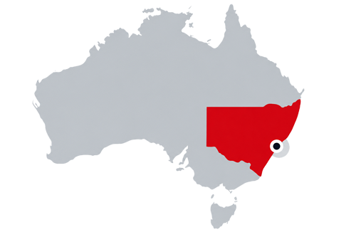 Map showing New South Wales service area
